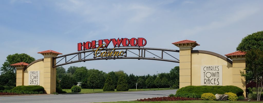 Entrance sign at Hollywood at Charles Town Races